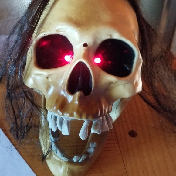 Gemmy Other - Gemmy Industries Skull Animated Floating Talking Halloween 10” WORKS Broken Jaw
